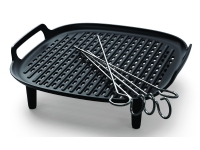 Philips Tilbehør for Airfryer 6.2L, Grillbunn og -spyd, Philips, NA130, NA230, NA231, NA330, NA331, HD9270, HD9280, Sort, Sølv, Aluminium, 194 mm