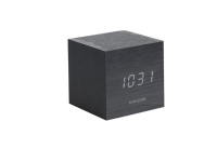 Bilde av Vekkerklokke - Karlsson Mini Cube Veneer Svart Tre
