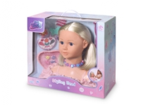 Real UniQ, Blond Frisør- og sminke hoved m. tilbehør og makeup.