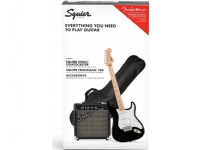 Produktfoto för Squier Sonic Stratocaster -kitarapaketti, musta