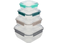 5five KLIC click-lock madbeholdere, firkantede, 4 stk