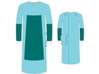 Operationskittel, Barrier Classic, XL, 132cm, grøn, SMS, HP, med bindebånd, inkl. to håndklæder, ...