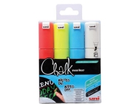 Chalk Marker Uni-ball 8.0 mm skrå spids ass. farver – (4 stk.)