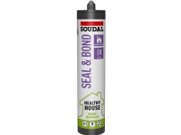 SOUDAL Healthy House High Tack Adhesive er en højkvalitets, neutral, elastisk en-komponent lim grå 290ML