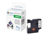 G&G Skriftbånd Vinyl Båndfarve: Hvid Skriftfarve: Sort 12 mm 5.5 m