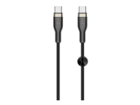 Fast flettet serie USB-C/USB-C-kabel 100W - 1,2 meter svart