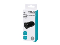 Produktfoto för DELTACO USB-CAR123 - Strömadapter för bil - 12 Watt - 2.4 A (USB) - svart
