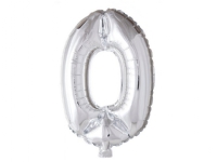 Folie tal ballon 0 sølv, 41 cm