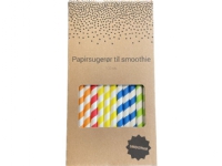 Papir sugerør til Smoothie, 100 stk