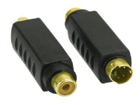 InLine 99401A, Mini-DIN (4-pin), RCA, Sort