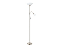 Eglo Up 2 - Gulvlampe - 2 holdere - E14 / E27 - satin-nikkel, hvit