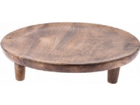 Koopman Taca drewniana okrągła na nóżkach 30 cm