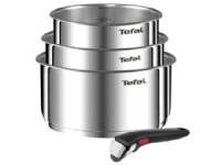 Tefal Ingenio L8964S44, Blandet sett, Rustfritt stål, Rustfritt stål, Sort, Keramisk, Gass, Halogen, Induksjon, 4 stykker