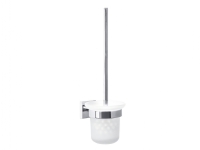 TESA 40233, Toalettbørste og holder, Kromfarget, Hvit, Metall, Metall, 116 mm, 390 mm