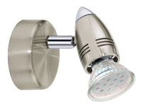 Eglo Magnum - Vegg/tak-spotlys - LED-pære for søkelys - GU10 - 2.8 W - klasse F - varmt hvitt lys - 3000 K - rund - satin-nikkel, krom (detaljer)