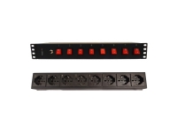 Techly I-CASE STRIP-815I, 1.5U, Horisontal, Sort, 8 AC-utganger, Type F, Type F