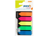 Indeksfaner Stick'N PP 5 ass. neon farver 45x12mm 5x25stk/pak