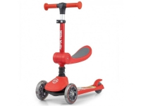 Trehjuls sparkesykkel for barn Scooter Fuzzy Red Milly Mally