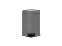 Brabantia 126284, 5 l, Rund, Plast, Grå, Plast, Pedal
