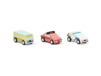 Kids Concept Trekk-opp Biler 3-Pakk -  Biler - Tre