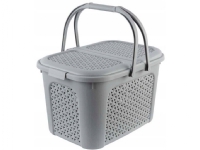 keeeper picnickurv inka, 28 liter, nordic-red Indkøbskurv med låg, i rattan-look, 2 hanke, - 1 stk (1065943700000)