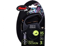 flexi Black Design XS snor 3 m, 8 kg, sort