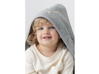 Piapimo Håndkle med hette 75 x 75 cm bambus og bomullsgrå med broderi TowelPower kolleksjon Piapimo