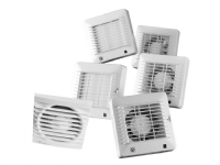 THERMEX Ventilator EDM 100 CHZM, fugtstyret med hygrostat (60-90%), aut. lukke, kugleleje og snortræk. Luftmgd. 95 m³/h, mål 155x155/Ø98 mm.