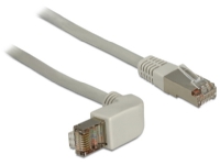 Delock – Patch-kabel – RJ-45 (hane) till RJ-45 (hane) – 50 cm – SSTP (screened shielded twisted pair) – CAT 6a – vinklad halogenfri – grå