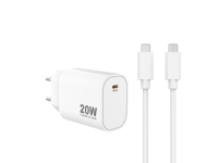 Sinox PRO 230V USB-C PD oplader 20W m/USB-C kabel. Hvid