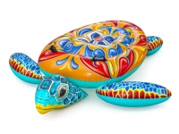 Bestway oppblåsbar madrass med håndtak TURTLE Majolica print 183x173cm 41523