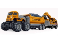 Die-cast dumper w/hangers, excavator & friction