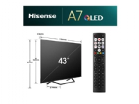 Hisense 43A7NQ - 43 Diagonalklasse A7N Series LED-bakgrunnsbelyst LCD TV - QLED - Smart TV - VIDAA - 4K UHD (2160p) 3840 x 2160 - HDR - Quantum Dot, Direct LED - svart, mørk grå