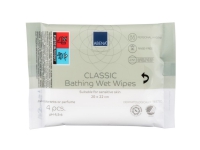 Sengebadsserviet, ABENA, 20x22cm, Renrumsproduceret, 4stk, uden farve og parfume, vask uden vand - (36 stk.)