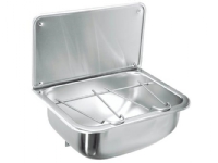 Produktfoto för INTRA JUVEL Juvel Tvättställ i rostfritt stål typ GUB3. För väggmontering och levereras med väggpanel, Ø100 mm bottenventil med filter och spandrel