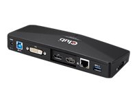 Club 3D SenseVision USB 3.0 4K Docking Station - Dokkingstasjon - USB - DVI, HDMI, DP - 1GbE PC & Nettbrett - Bærbar tilbehør - Portreplikator og dokking