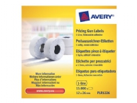 Prisetiket Avery PLR1226 hvid 26x12 mm aftagelige - (15.000 etiketter) Papir & Emballasje - Emballasje - Etiketter og etiketter