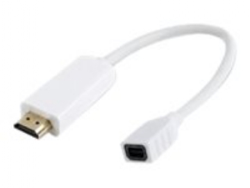 Investere Kakadu Electrify MicroConnect - Standard - videoadapter - Mini DisplayPort hun til HDMI han  - 10 cm - hvid